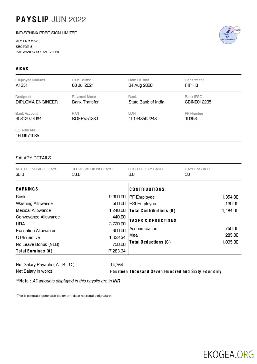Modèle de fiche de paie Ind Sphinx Precision (Fabricant d'outils) aux formats Word et PDF.pdf, 1